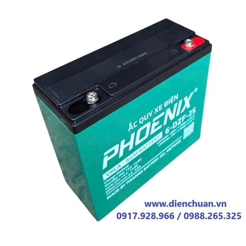 Ắc quy Phoenix 12V-25Ah 6-DZF-25 ( Ắc quy xe đạp điện- loa kéo - thắp sáng- UPS, hãng Phoenix 6-DZF-25/ 25Ah)