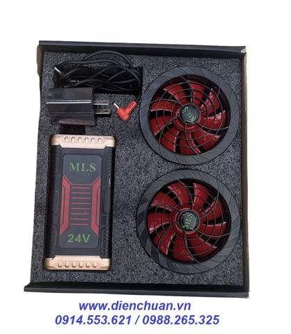 Bộ pin lithium ( Li-ion) 24V 94000mAh + 2 Quạt - dùng cho áo điều hòà chống nắng Japan MLS 24V 94000mah