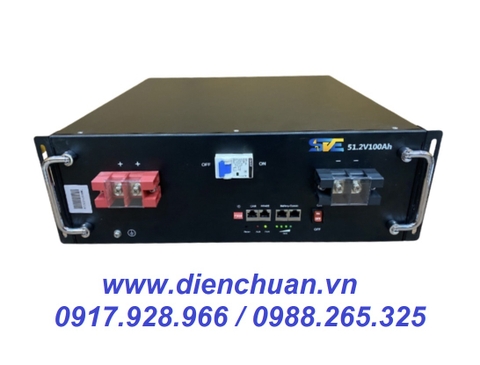 PIN LITHIUM SVE 51,2V 100AH ( 48V-100AH) dùng cho inverter biến tần năng lượng mặt trời Solar