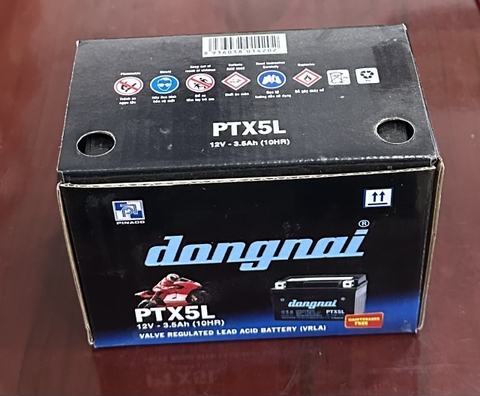 Ắc quy xe máy Đồng Nai PTX5L dùng cho xe Wave, Cuxi, Exciter, Future, Lexam, Mio, Nouvo, Nozza, SNA Model, Suzuki 125