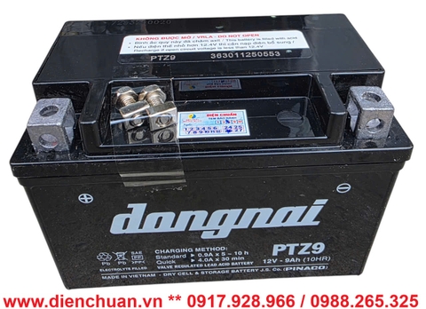 Ắc quy xe máy Đồng Nai PTZ9 12V-9Ah (10HR)