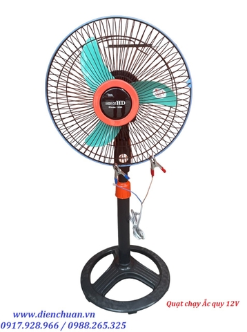 Quạt kẹp bình ắc quy 12V - Quạt cây đứng size nhỡ ( quạt ắc quy 12V cây đứng cỡ nhỏ )