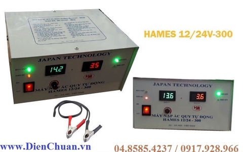 Sạc ắc quy tự động Hames 30A 12V/24V-300Ah