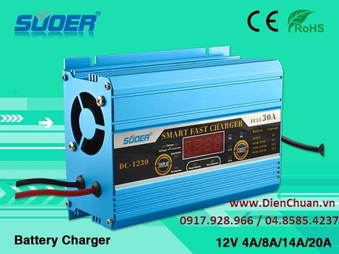 Sạc bình ắc quy tự động 30A 12V-300Ah Suoer DC-1230A