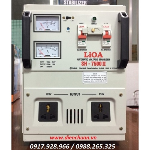 Ổn áp Lioa SH-7500II 7.5KVA (7500VA) 150V-250V