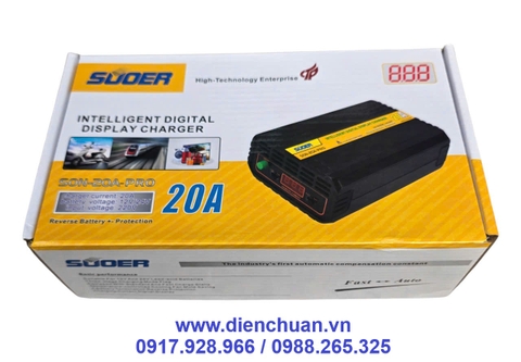 Máy sạc bình ắc quy tự động 12V/24V-200Ah Suoer Son-20A Pro