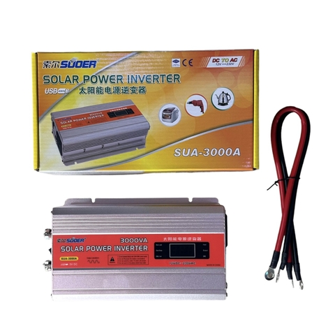 Máy kích điện 12V lên 3000VA 220V có màn hình hiển thị LCD - SUOER SUA-3000A