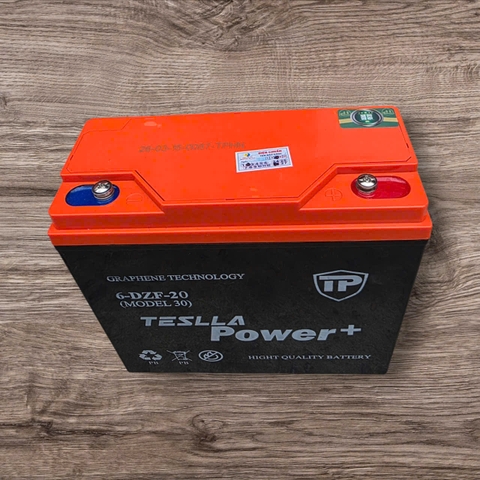 Ắc quy xe đạp điện 12V-20Ah TESLLA 6-DZF-20 ( Model 30A)