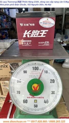 Ắc quy xe điện TIANNENG  6-DZF-23L ( 12V 23Ah) / Ắc quy Thiên Năng ( 天能 ) 23Ah hàng cao cấp nặng cân