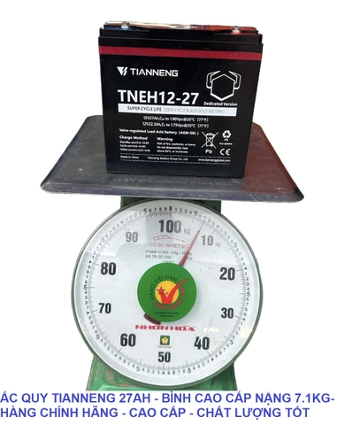 Ắc quy xe máy điện TIANNENG 12V 27Ah / Ắc quy Thiên Năng TNEH12-27 số 1 Trung Quốc