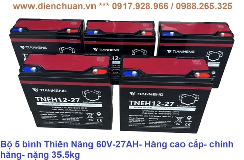 Bộ 5 bình ắc quy xe máy điện Dibao Tesla S/SD, 60V-20Ah/ 60V-30Ah