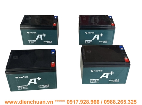 Bộ 4 bình ắc quy xe đạp điện TIANNENG 48V-12.3AH- Ắc quy Thiên năng hàngg chất lượng Trung Quốc