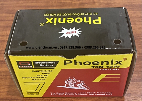 Ắc quy xe máy Phoenix TSM 1270MFW ( 12V 7Ah)