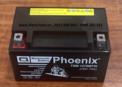 Ắc quy xe máy Phoenix TSM 1270MFW ( 12V 7Ah)