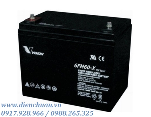 Ắc quy Vision 12V 60AH ( 6FM60-X/ 6FM60E-X )