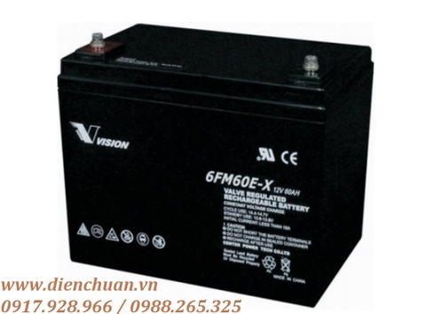 Ắc quy Vision 12V 60AH ( 6FM60-X/ 6FM60E-X )