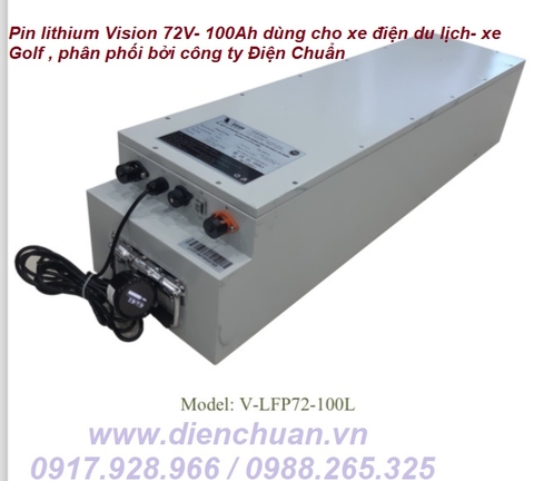 Pin Lithium-Ion Vision V-LFP72-100L (72V 100AH ) dùng cho xe điện- xe golf- xe nâng