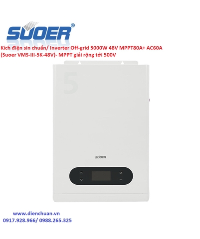 Kích điện-Biến tần Solar Suoer 5Kw 48V/ Inverter Off-grid 5000W 48V MPPT80A+ AC60A (Suoer VMS-III-5K-48V)