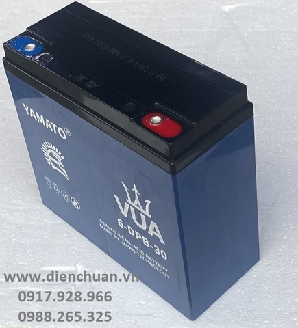 Ắc quy xe máy điện 12V 30Ah YAMATO VUA 6-DPB-30/ 6-FM-30/ YMT-12-30