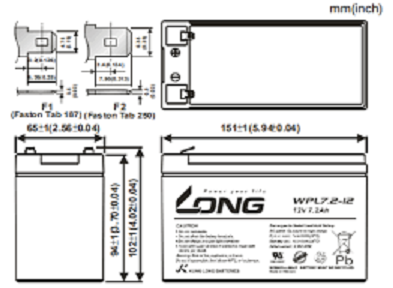 Ắc quy Long WPL7.2-12 (12V 7.2Ah )