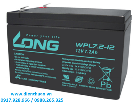 Ắc quy Long WPL7.2-12 (12V 7.2Ah )