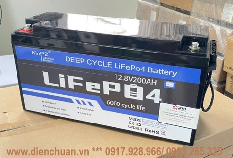 Pin lithium 12.8V-200Ah Xinpz  ( Ắc quy Lifepo4 12V 200Ah/ 12.8V-200AH)