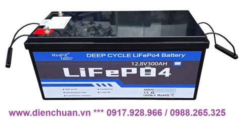 Pin lithium 12.8V-300Ah Xinpz  ( Ắc quy Lifepo4 12V 300Ah/ 12.8V-300AH)