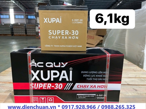 Ắc quy Xupai 12V 20Ah 6-DZF-20 ( Xupai Super 30) dùng cho xe máy điện, ups, loa kéo, thắp sáng