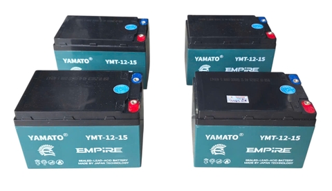 Bộ ắc quy xe đạp điện YAMATO 48V-15Ah ( 4 bình ắc quy Yamato 15Ah)