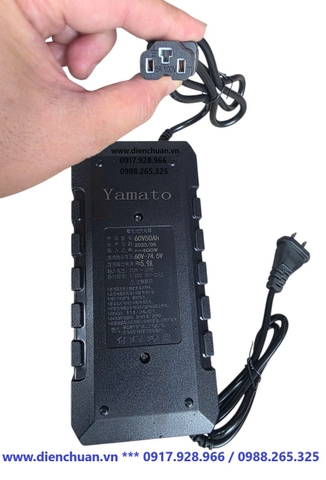 Sạc ắc quy xe điện 60V-50Ah Yamato, sạc cho bộ bình từ 30Ah đến 60Ah ( Sạc xe điện Yamato 60V 5.9A)