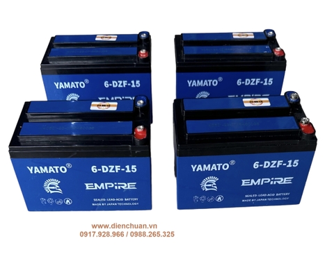 Bộ ắc quy xe đạp điện YAMATO 48V-15Ah ( 4 bình ắc quy Yamato 15Ah)