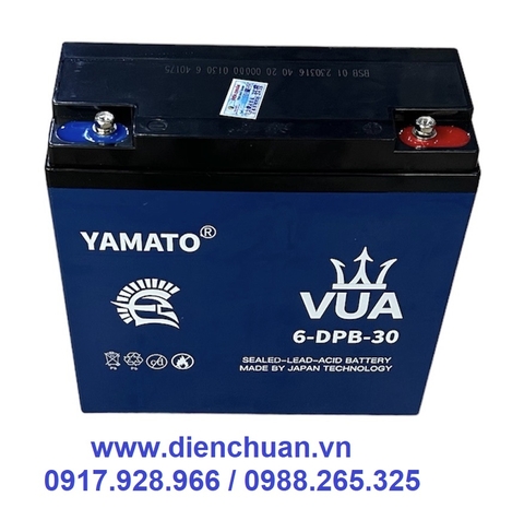 Ắc quy xe máy điện 12V 30Ah YAMATO VUA 6-DPB-30/ 6-FM-30/ YMT-12-30