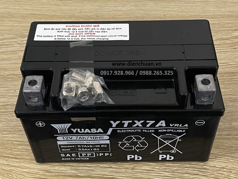 Ắc quy xe máy Yuasa YTX7A ( 12V 7Ah/10 HR)