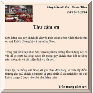 Thư cảm ơn khách hàng