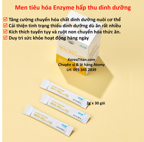 Men tiêu hoá nguồn gốc thực vật chứa các Enzyme tăng cường trao đổi chất và tiêu hoá và chuyển hoà thành chất dinh dưỡng cho cơ thể (2g x 30 gói) - Atomy Finezyme  - 애터미 파인자임 - Атоми Файнзим