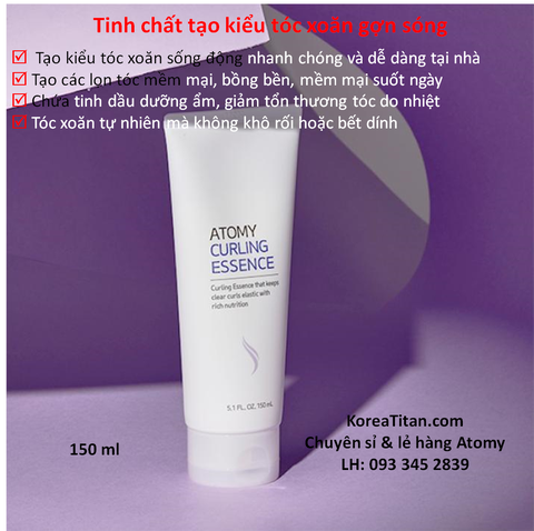 Tinh chất tạo nếp xoăn cho tóc mà không cần dùng nhiệt, không gây hư tổn, xơ cứng tóc 150ml - Atomy Curling Essence - 애터미 컬링 에센스 - Атоми Эссенция для кудрявых волос