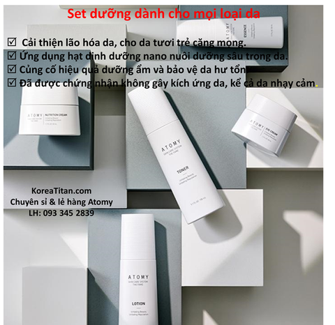 Combo 5 sản phẩm dưỡng da toàn diện NHAN SẮC KHÔNG PHAI cho mọi loại da - Atomy Skin Care System The Fame - 애터미 스킨케어 시스템 더페임 - Атоми Фэйм Набор