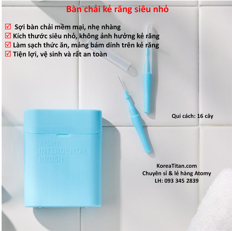 Bàn chải kẽ răng Atomy SS (1 gói/16 cái) - Atomy interdental brush - 애터미 치간브러시SS (1팩/16개입)