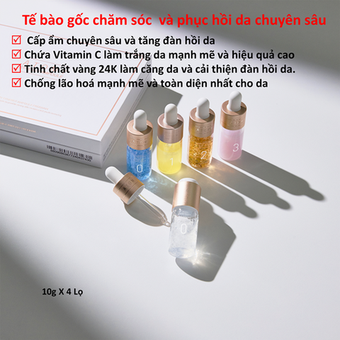 Set 4 lọ Tế bào gốc 4 bước dưỡng da chuyên sâu (hydra hoá da, làm trắng da, nâng cơ và trẻ hoá da)   - Atomy Synergy Ampoule Program - 애터미 시너지 앰플 프로그램 - Атоми Синергия Ампул