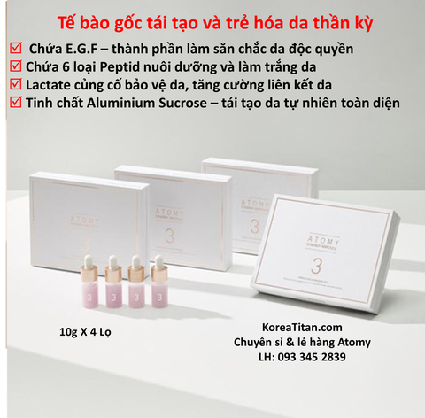 Set 4 lọ Tế bào gốc trẻ hóa da thần kỳ chứa chiết xuất Rejuvenating - Atomy Synergy Ampoule Miracle Rejuvenating Set - Омолаживающий набор Atomy Synergy Ampoule Miracle
