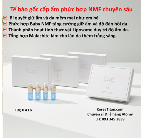 Set 4 lọ tế bào gốc  hydrat hóa cấp ẩm chuyên sâu cho làn da như da em bé - Atomy Synergy Ampoule Advanced Hydration Set - Усовершенствованный увлажняющий набор Atomy Synergy Ampoule Ampoule