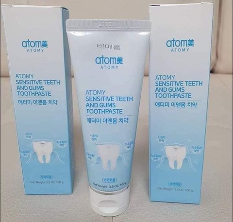 Combo 3 tuýp Kem đánh răng dứt điểm ê buốt và nhạy cảm của răng, phục hồi men răng và ngăn ngừa bệnh nha chu - Atomy Sensitive Teeth And Gums Toothpaste 100g - 애터미 이앤몸 치약 - Атоми Паста для чувствительных зубов и десен