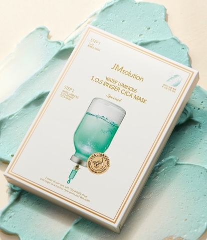 Mặt nạ làm sạch và làm dịu khẩn cấp làm giảm kích ứng mẫn đỏ cho da (5 cái) - JM Solution Watery Luminous SOS Ringer Cica Mask Special - 제이엠솔루션 물광 에스오에스 링거 시카 마스크 스페셜