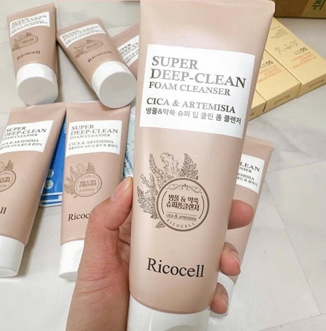 sữa rửa mặt Ricocell - super deep clean foam cleanser cica & artemisia 120 ml