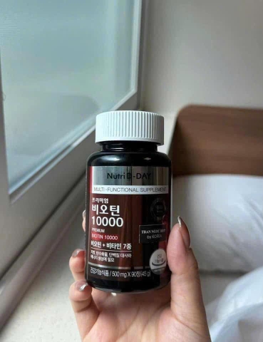 Viên Uống Bổ Sung Biotin 10000mg Nutri D-Day - 뉴트리디데이 프리미엄 비오틴 10000, 90정, 2개