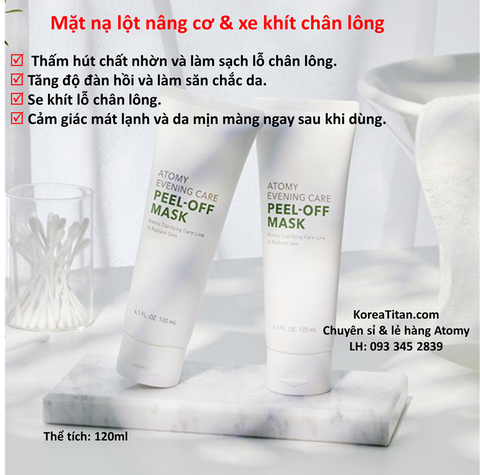 Mặt nạ dạng gel giúp săn chắc da, tăng đàn hồi và se khít lỗ chân lông tức thì -  Atomy evening Peel Off Mask 120 ml - 필오프마스크 - Вечерняя маска-пленка Atomy
