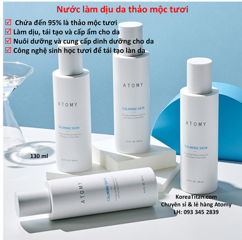 Nước làm dịu da nhanh chóng chứa 95% thảo mộc tươi chăm sóc tươi mát và thay đổi làn da mịn màng (130 ml) - Atomy Scalming Skin - 애터미 카밍스킨 - Атоми Успокаивающая Кожа