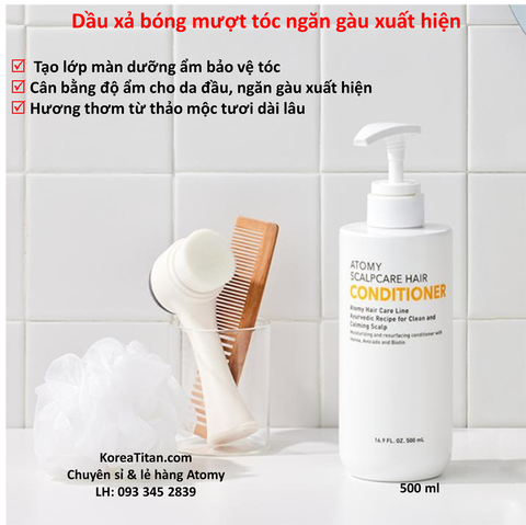 Dầu xả chuyên trị gàu lâu năm chiết xuất thảo dược cân bằng độ ẩm và ngăn gàu xuất hiện trở lại 500ml -  Atomy Scalpcare Hair Conditioner - 애터미 스칼프 컨디셔너 - Атоми Скалпкеар Кондиционер