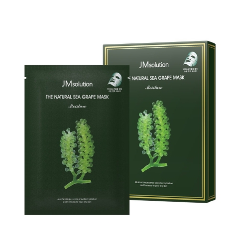 Mặt nạ dưỡng ẩm rong nho biển tự nhiên 30ml x 10 cái - jm solution the natural sea grape mask - 더 내추럴 바다포도 마스크 모이스처