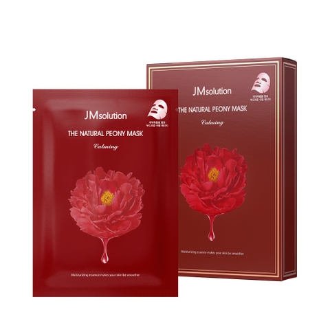 Mặt nạ hoa mẫu đơn tự nhiên làm dịu da 30ml x 10 cái - jm solution the natural peony mask - 더 내추럴 피오니 마스크 카밍
